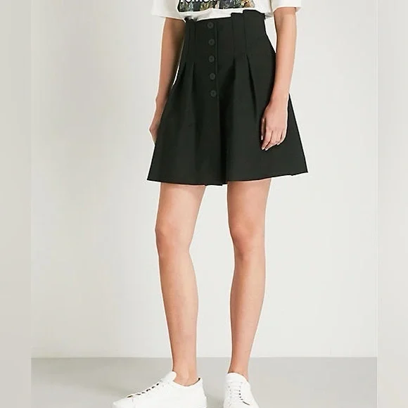 Maje Jioma Pleated Flared ALine Mini Skirt Black Size 38 - Picture 2 of 14